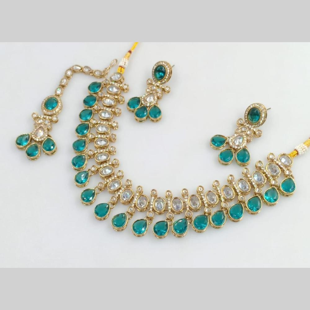 Manisha Jewellery Gold Plated Crystal Stone Necklace Set
