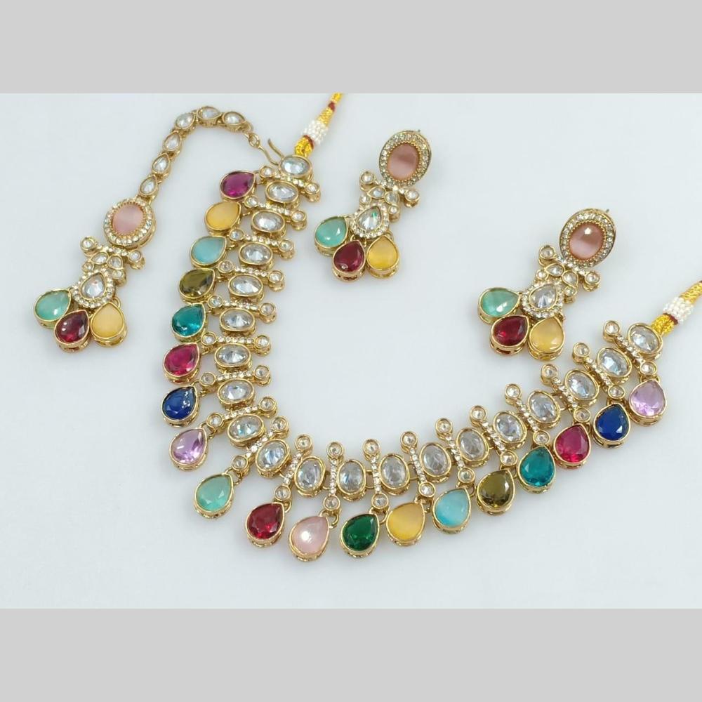 Manisha Jewellery Gold Plated Crystal Stone Necklace Set
