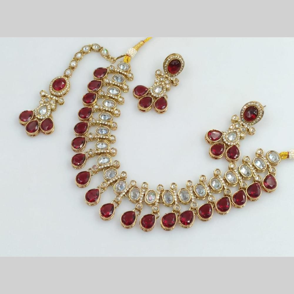 Manisha Jewellery Gold Plated Crystal Stone Necklace Set