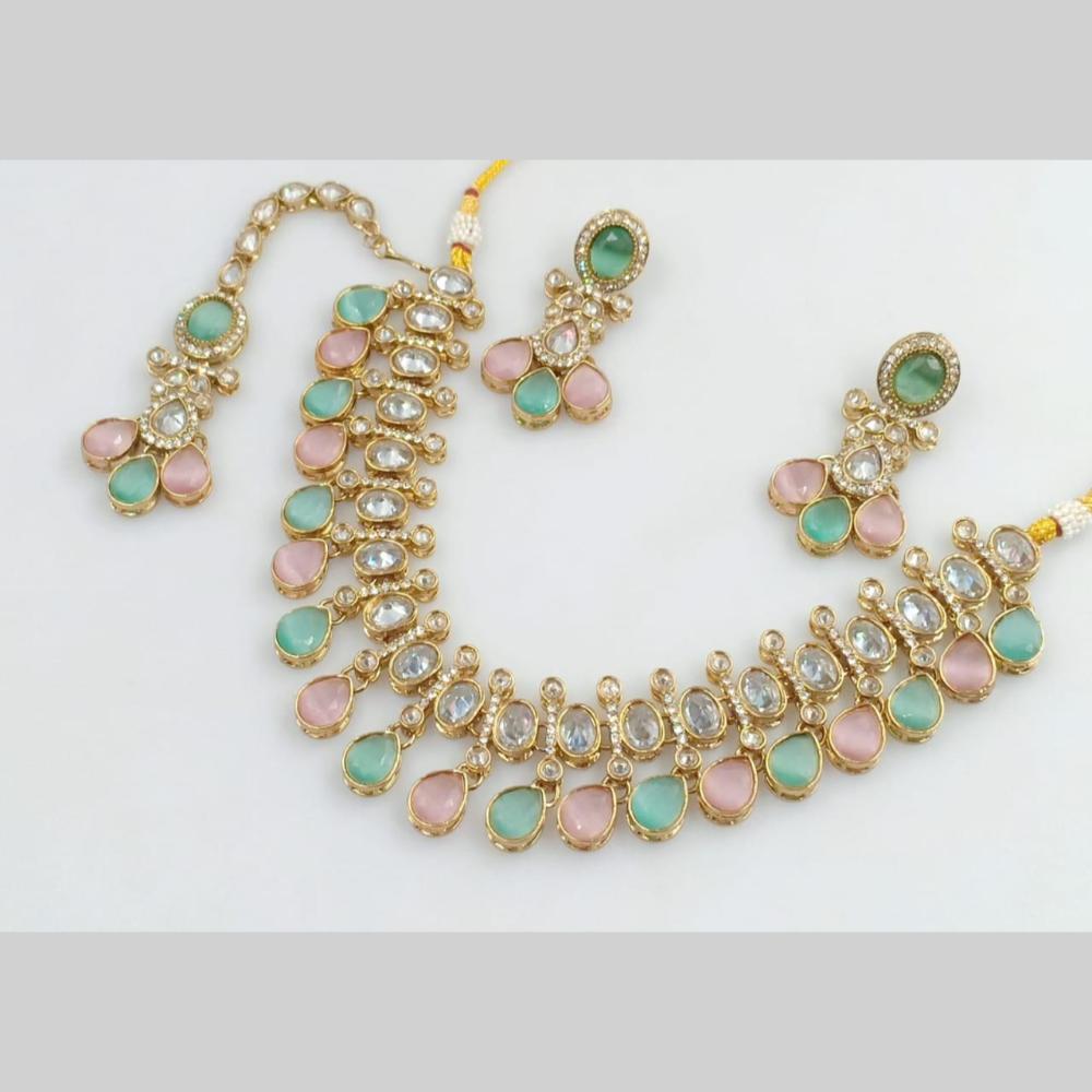 Manisha Jewellery Gold Plated Crystal Stone Necklace Set