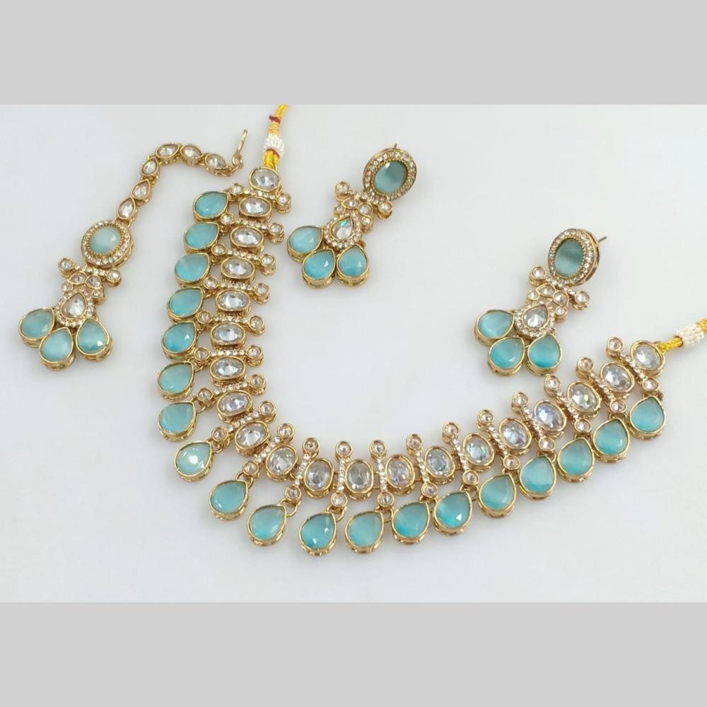 Manisha Jewellery Gold Plated Crystal Stone Necklace Set