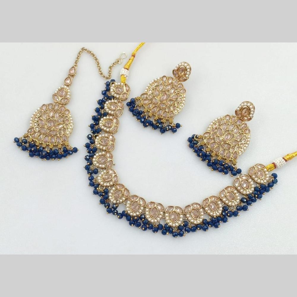 Manisha Jewellery Gold Plated Crystal Stone And Pearls Necklace Set
