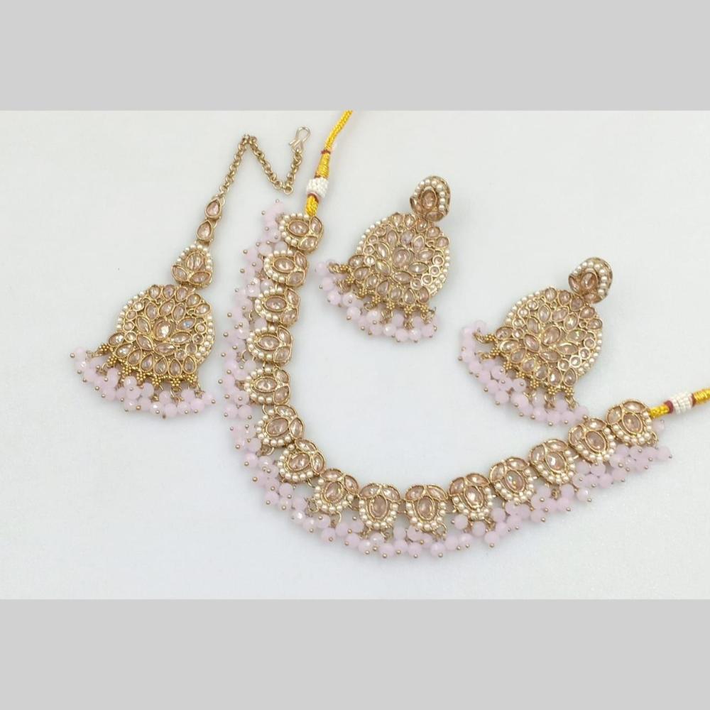 Manisha Jewellery Gold Plated Crystal Stone And Pearls Necklace Set