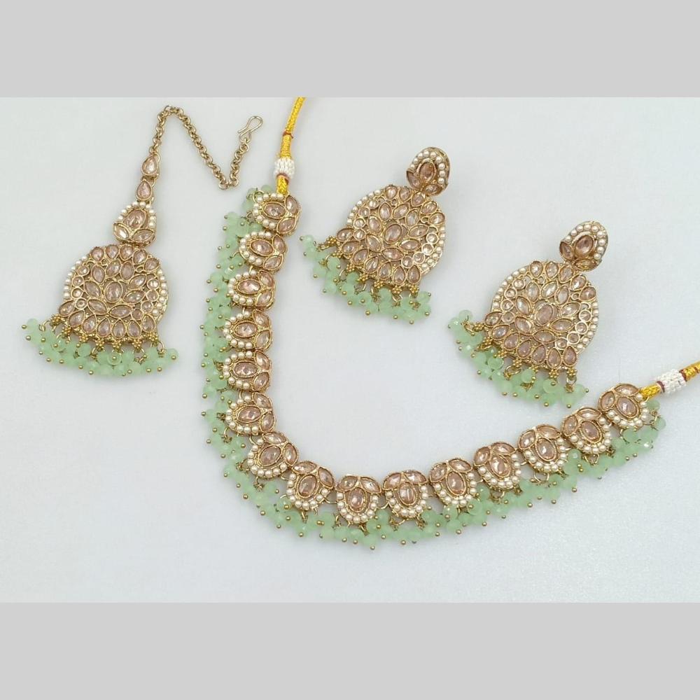 Manisha Jewellery Gold Plated Crystal Stone And Pearls Necklace Set