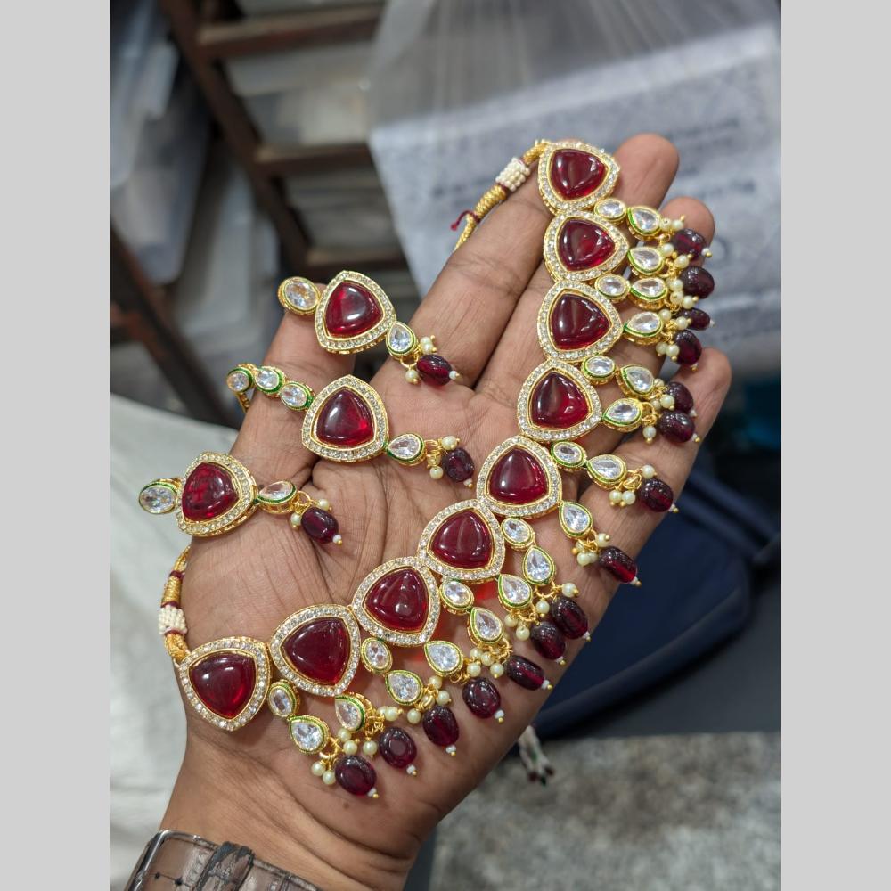 Manisha Jewellery Gold Plated Crystal Stone Necklace Set