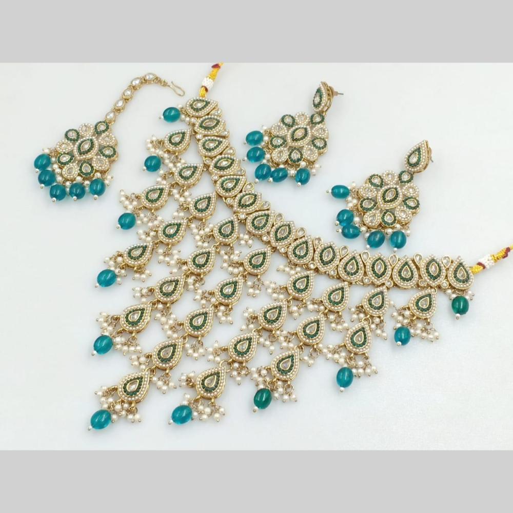 Manisha Jewellery Gold Plated Crystal Stone And Pearls Necklace Set