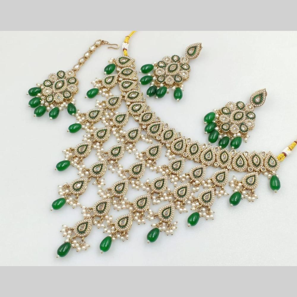 Manisha Jewellery Gold Plated Crystal Stone And Pearls Necklace Set