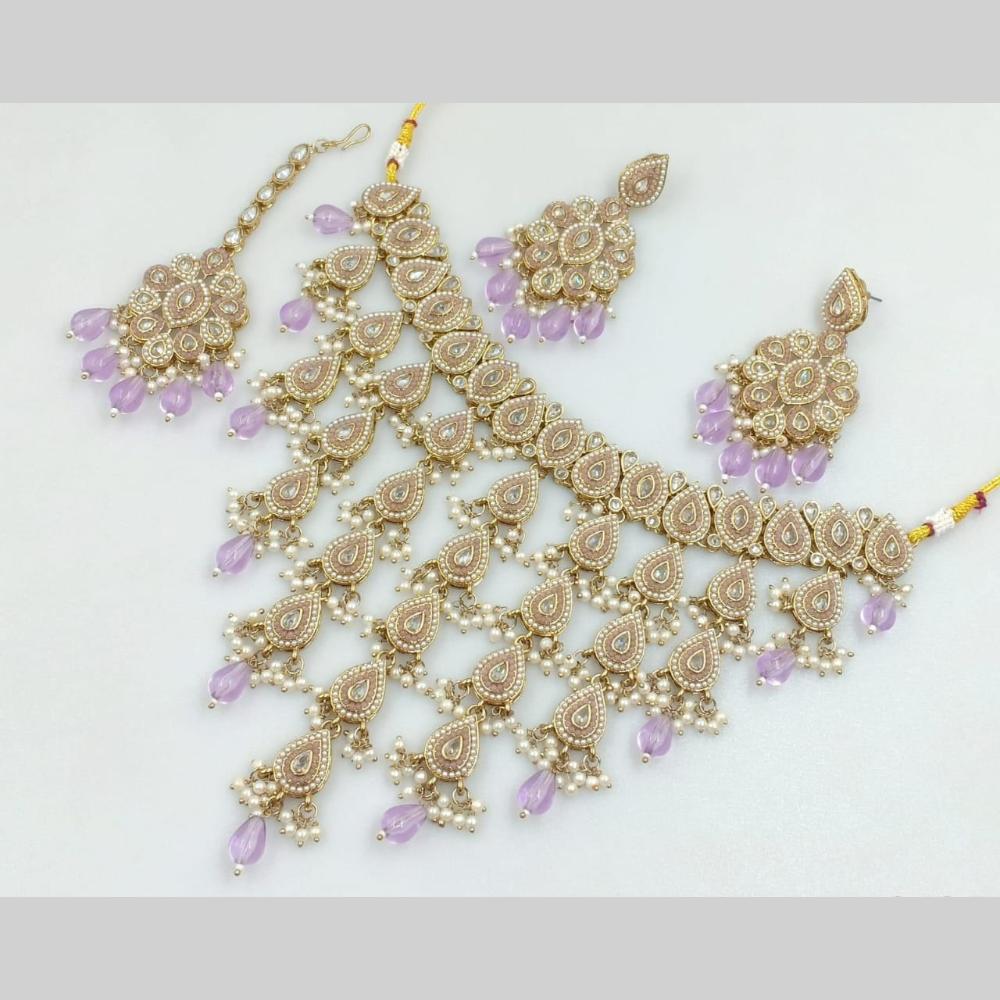 Manisha Jewellery Gold Plated Crystal Stone And Pearls Necklace Set