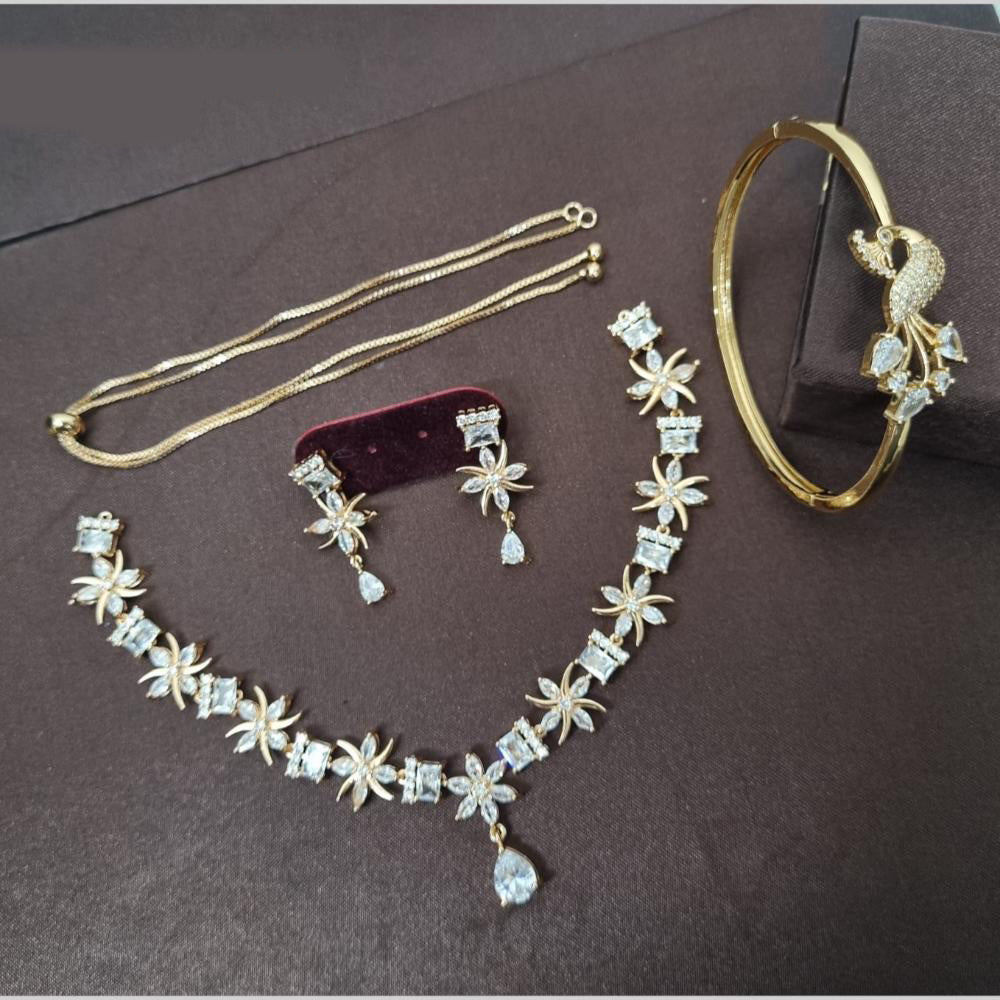 Manisha Jewellery Gold Plated Austrian Stone Combo Set