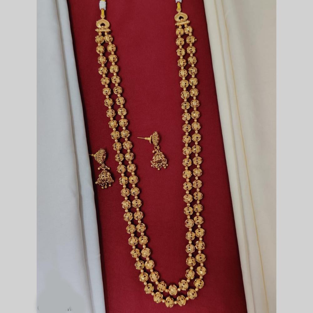 Manisha Jewellery Gold Plated Beads Long Necklace Set