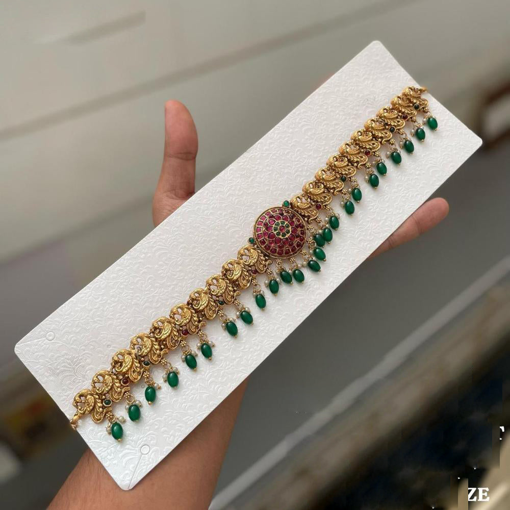 Manisha Jewellery Gold Plated Pota Stone Kamarbandh