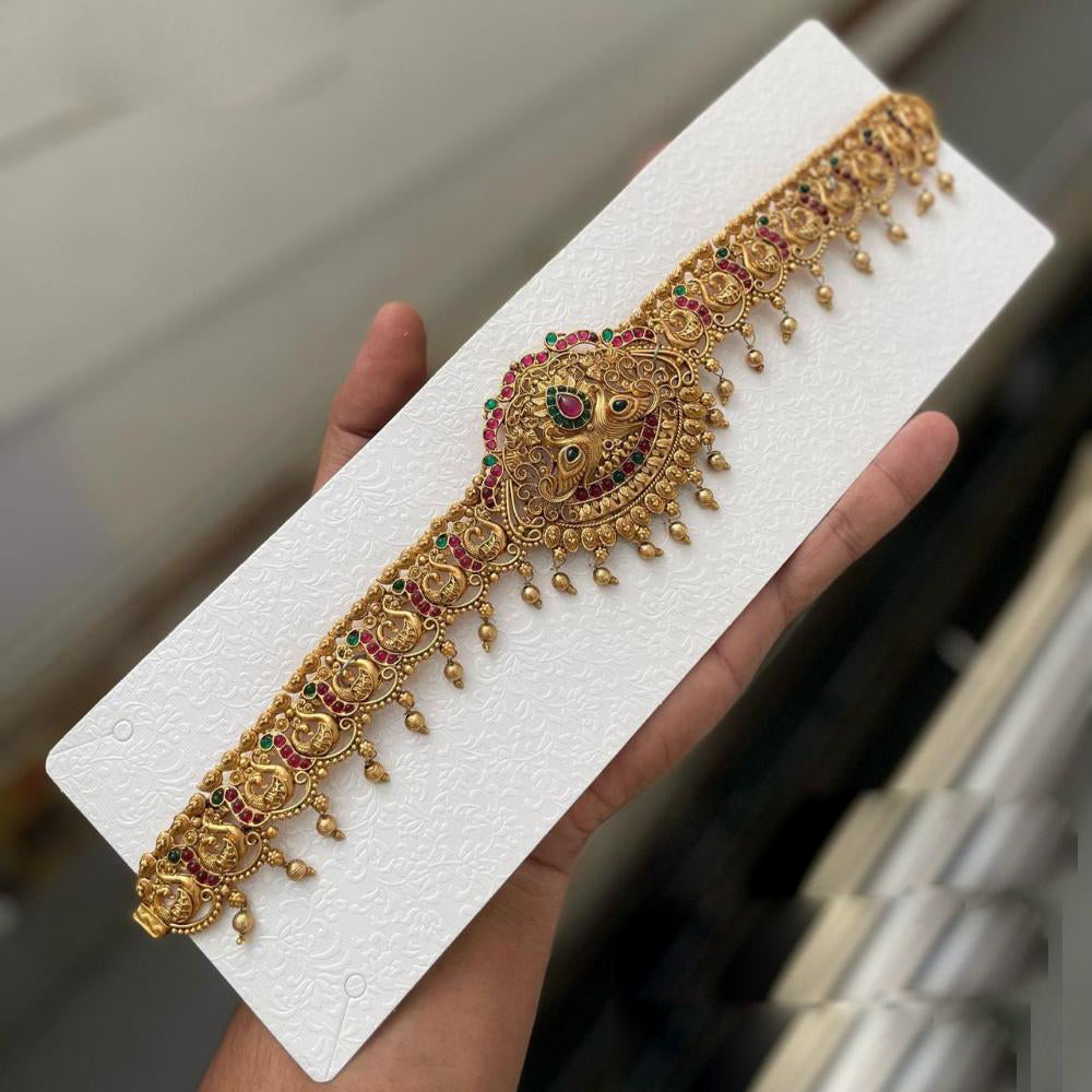 Manisha Jewellery Gold Plated Pota Stone Kamarbandh