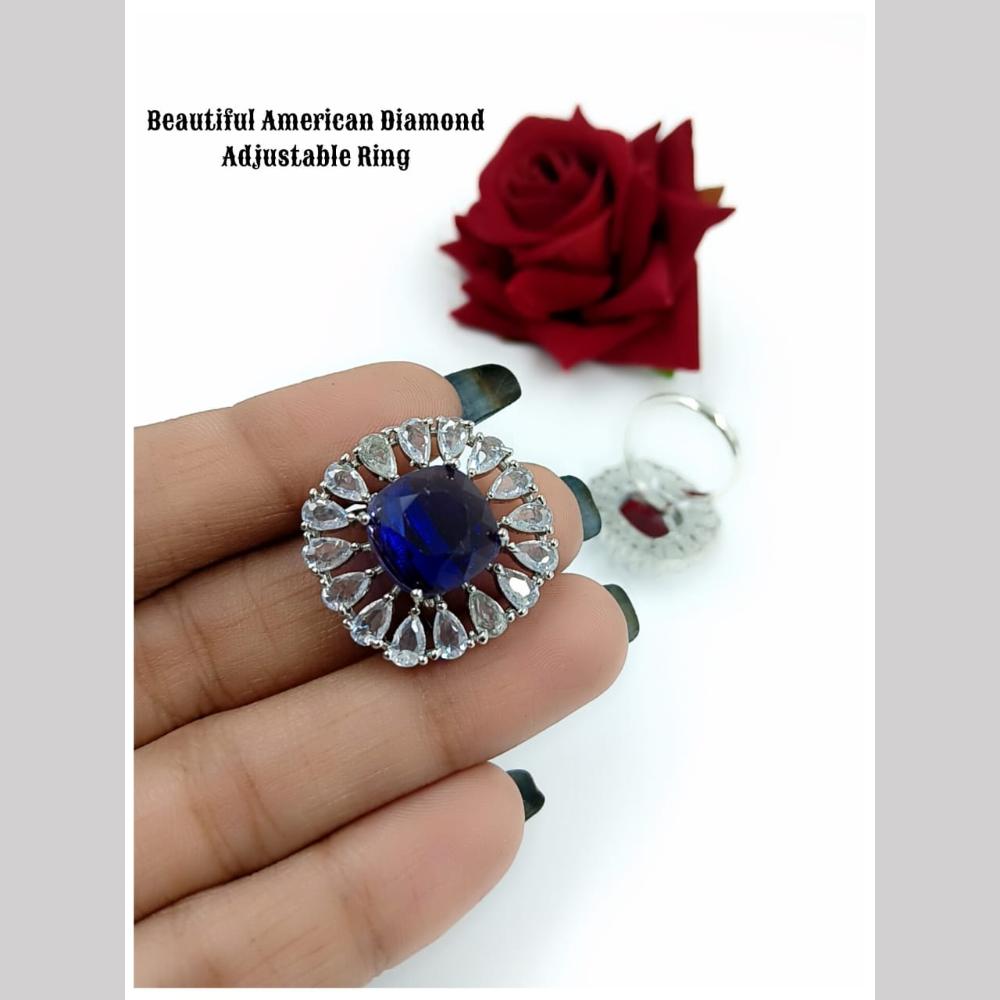 Manisha Jewellery Silver Plated AD Stone Adjustable Rings