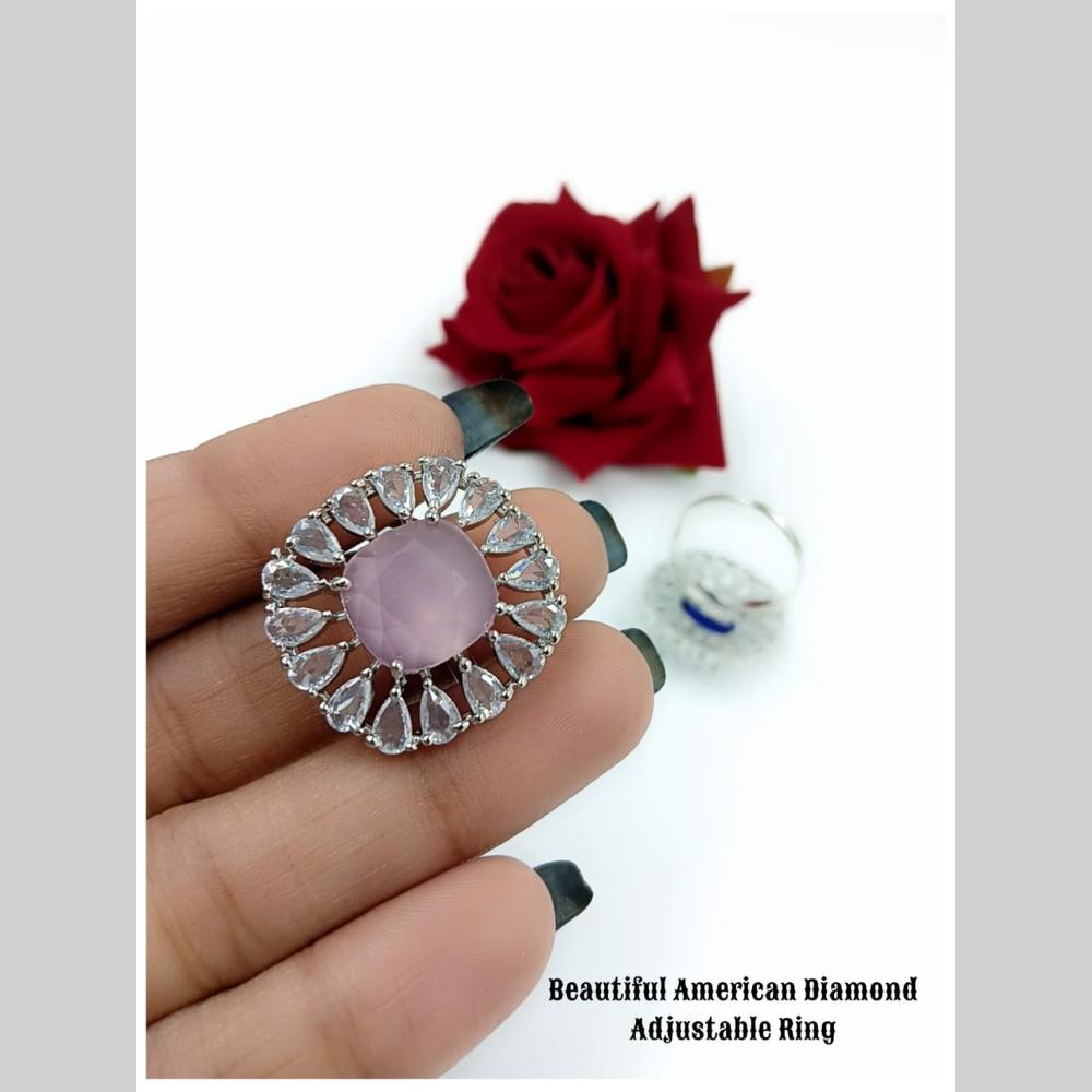 Manisha Jewellery Silver Plated AD Stone Adjustable Rings