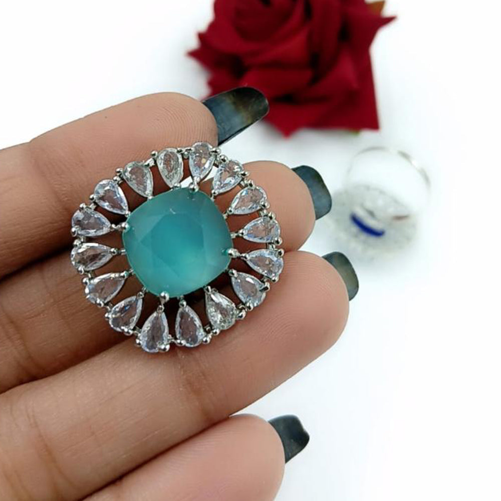 Manisha Jewellery Silver Plated AD Stone Adjustable Rings