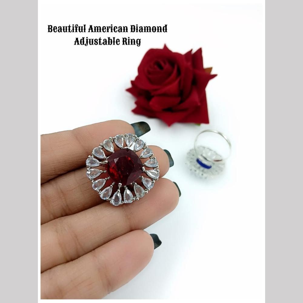 Manisha Jewellery Silver Plated AD Stone Adjustable Rings