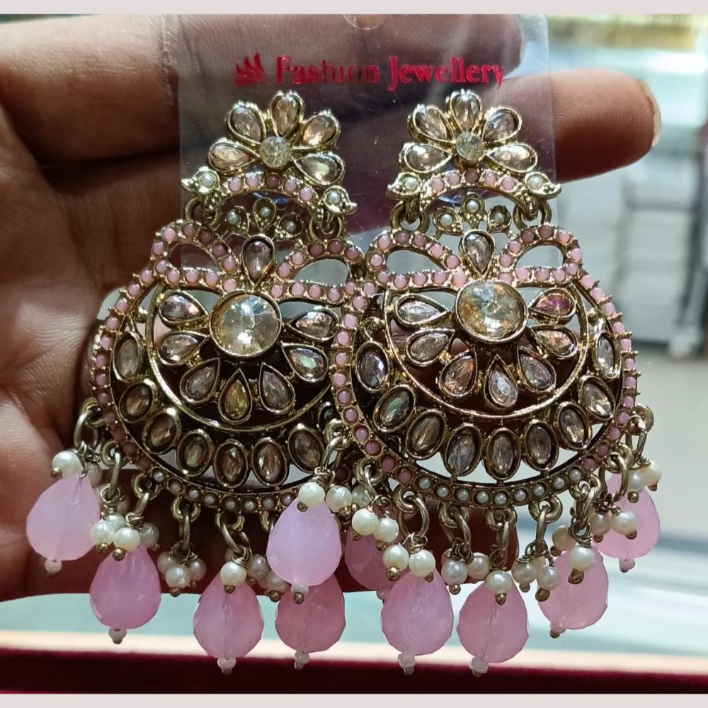 Manisha Jewellery Gold Plated Crystal Stone Dangler
