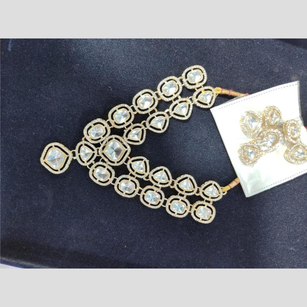 Manisha Jewellery Gold Plated Kundan Stone Necklace Set