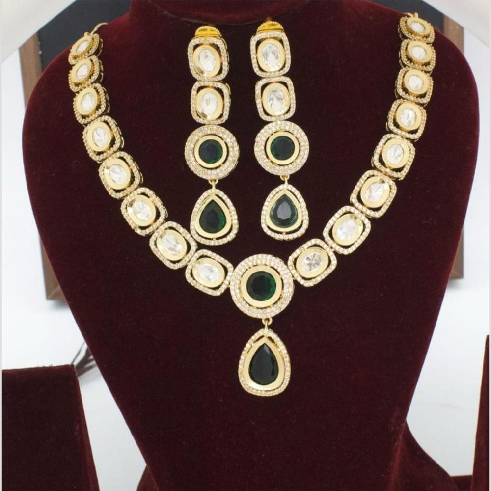 Manisha Jewellery Gold Plated Kundan Stone Necklace Set