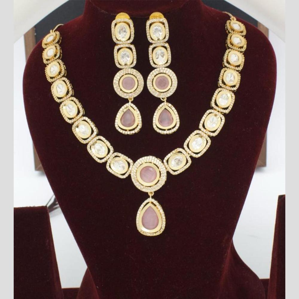 Manisha Jewellery Gold Plated Kundan Stone Necklace Set