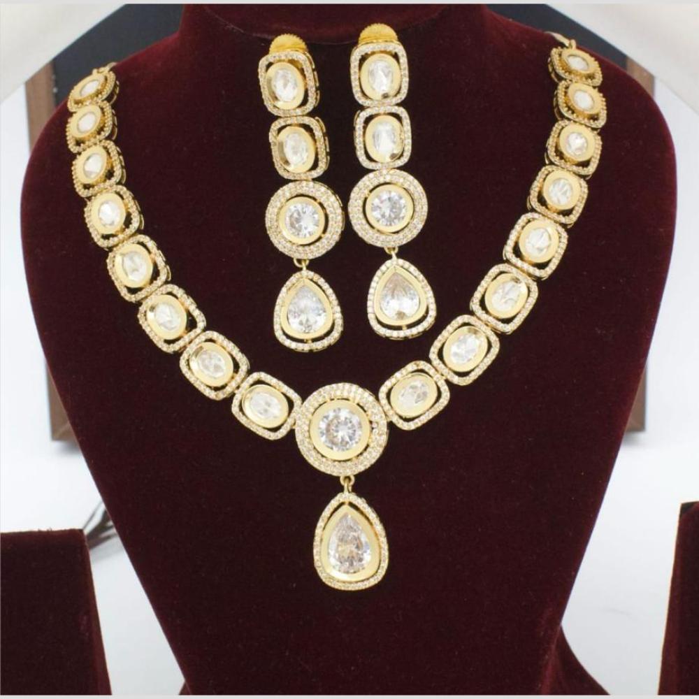 Manisha Jewellery Gold Plated Kundan Stone Necklace Set