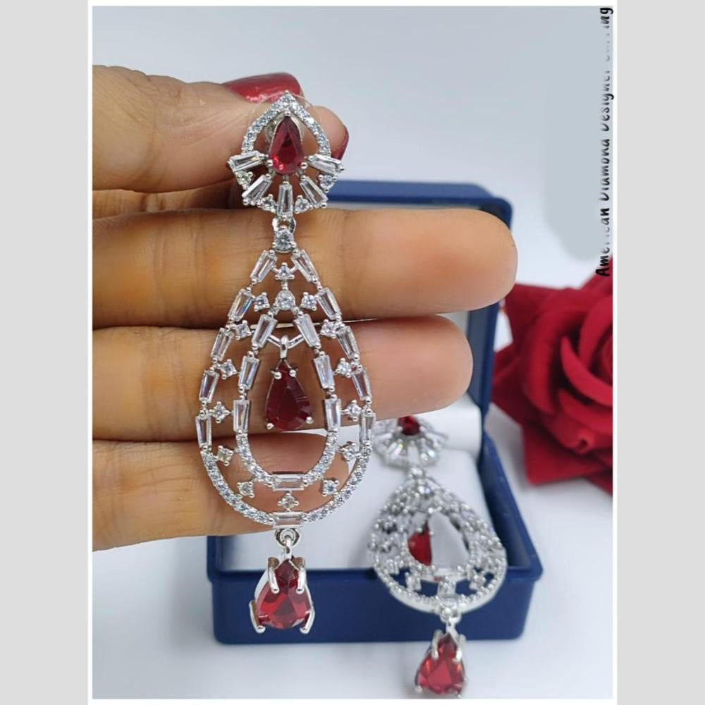 Manisha Jewellery Silver Plated American Diamond Dangler Earrings