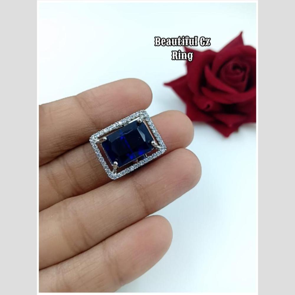 Manisha Jewellery Silver Plated Crystal Stone Ring