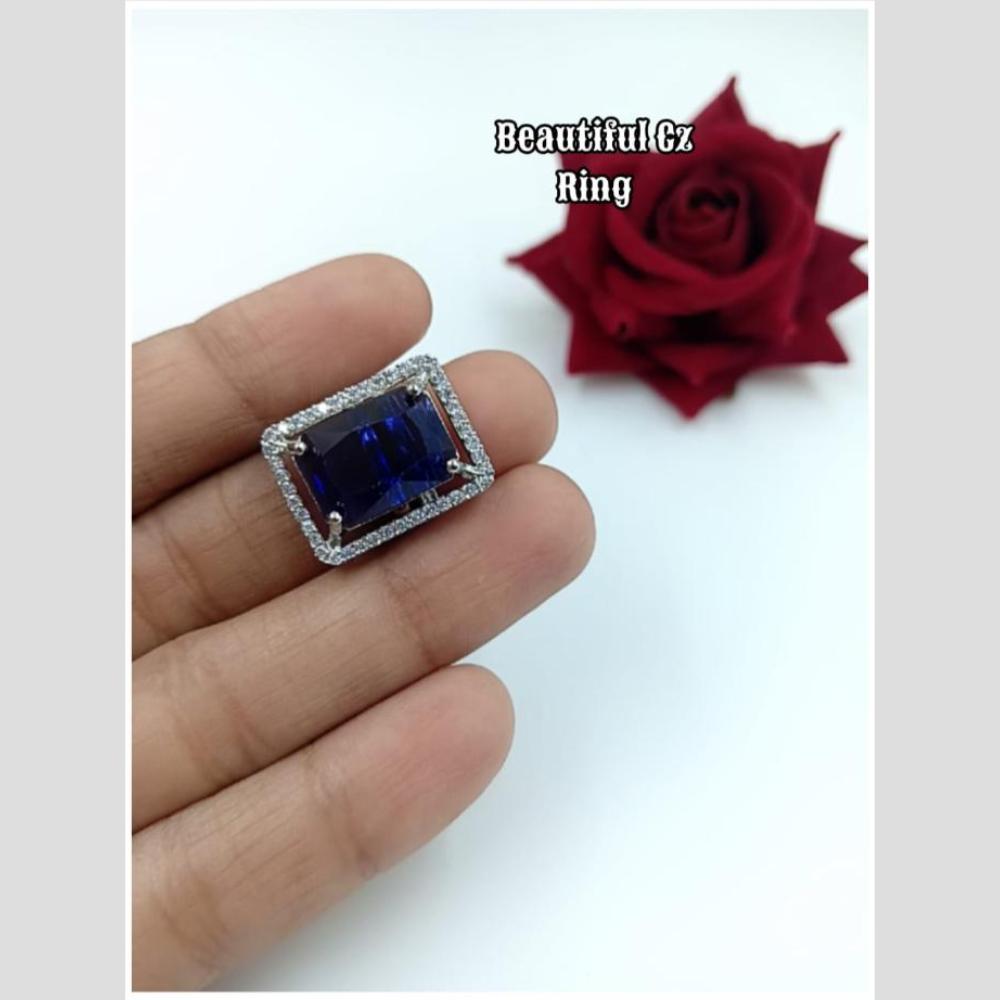 Manisha Jewellery Silver Plated Crystal Stone Ring