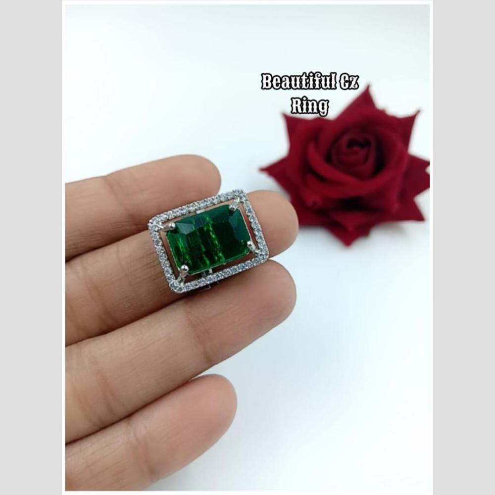 Manisha Jewellery Silver Plated Crystal Stone Ring