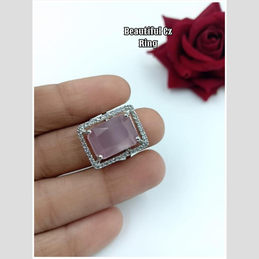 Manisha Jewellery Silver Plated Crystal Stone Ring
