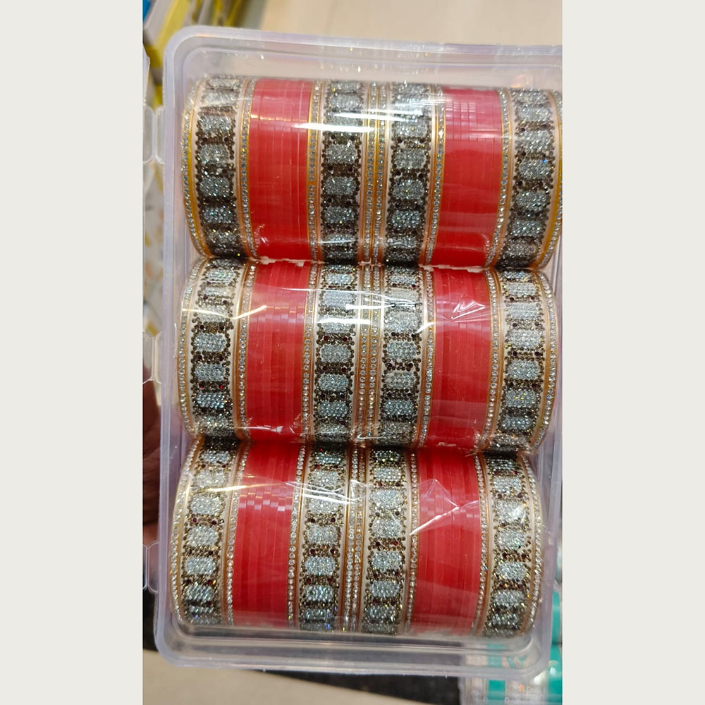 Manisha Jewellery Gold Plated Austrian Stone Acrylic Bangles Set