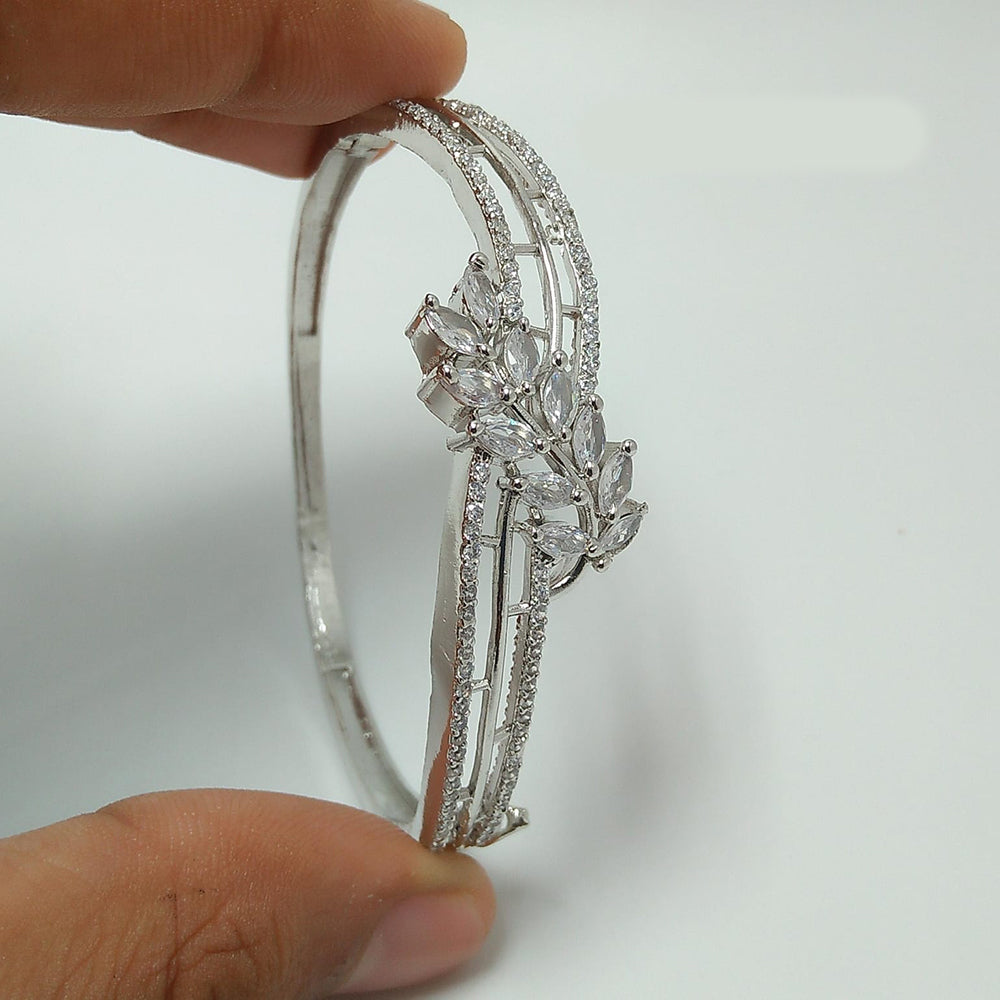 Manisha Jewellery Silver Finish Designer American Diamond Stone Bracelet