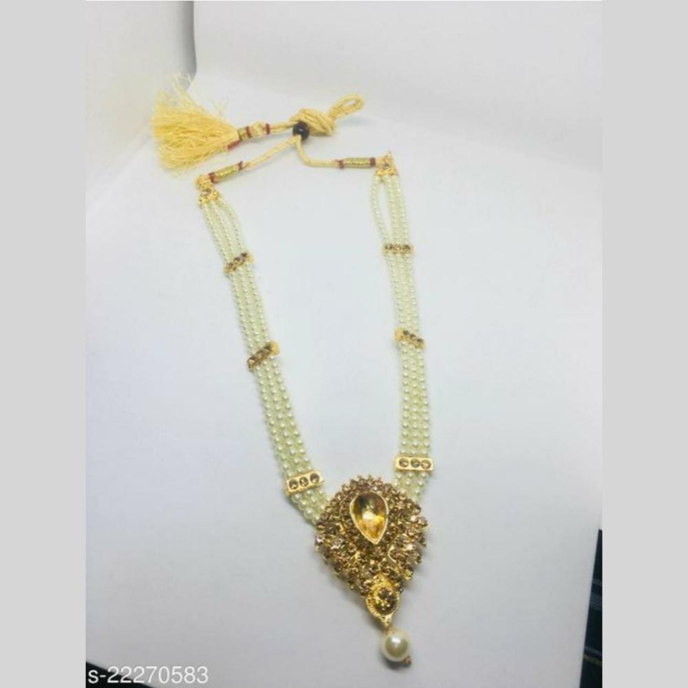 Manisha Jewellery Elegant Gold Plated Austrian Stone And Pearl Necklace