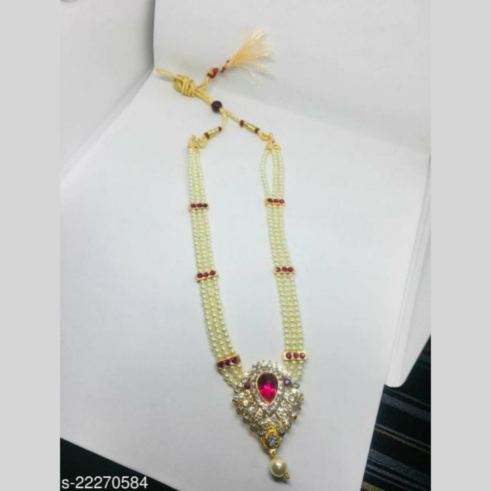 Manisha Jewellery Elegant Gold Plated Austrian Stone And Pearl Necklace