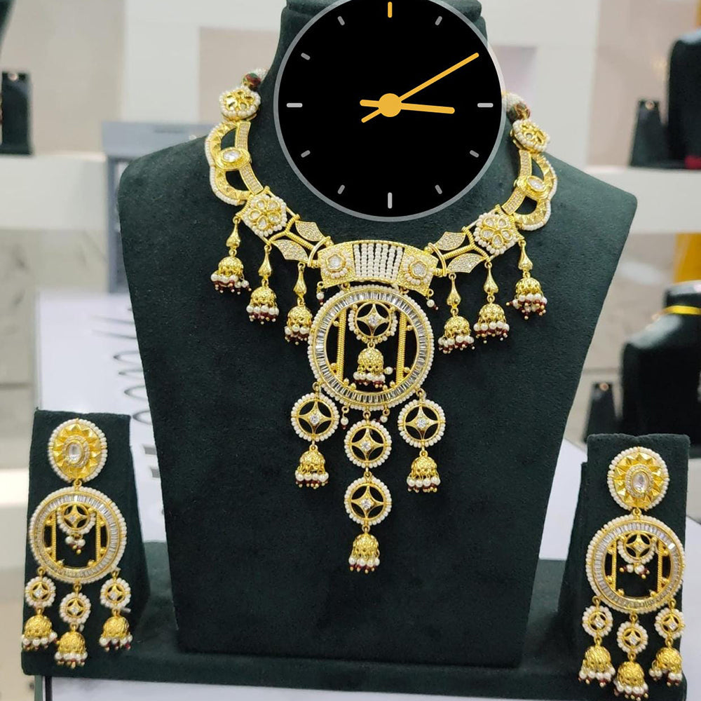 Manisha Jewellery Gold Plated Crystal & Beads Elegant Necklace Set