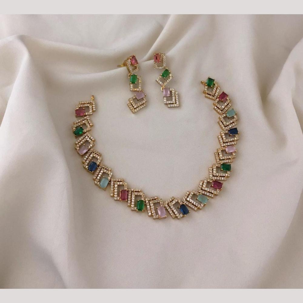 Manisha Jewelley Gold Plated Austrian Stone Necklace Set