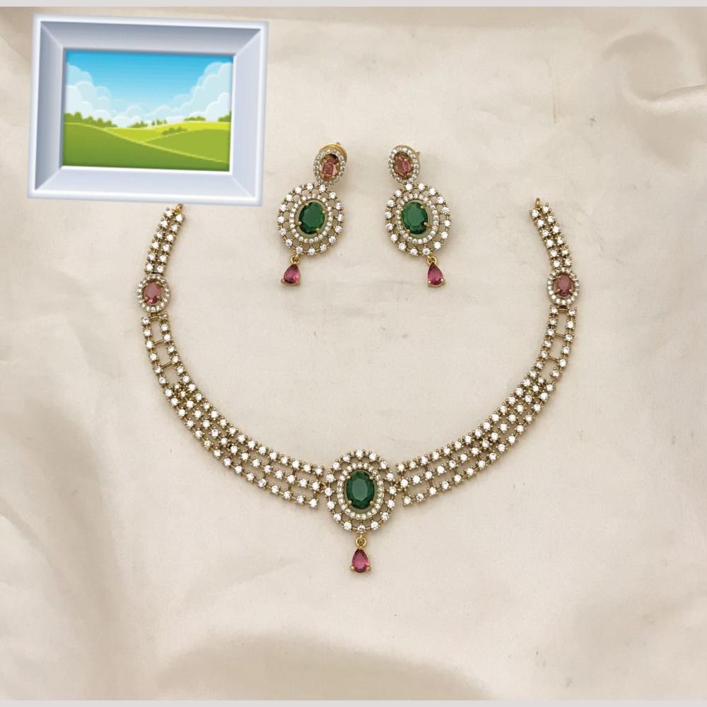 Manisha Jewelley Gold Plated Austrian Stone Necklace Set