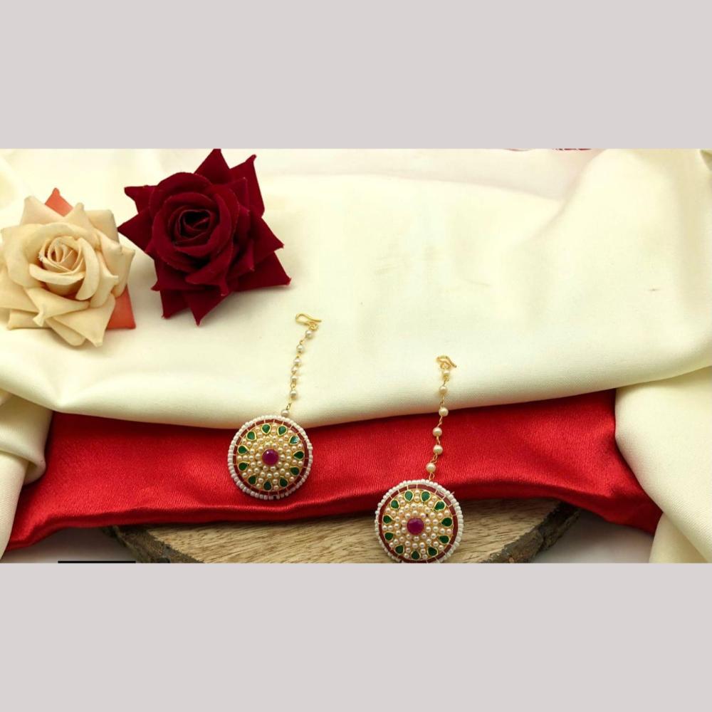 Manisha Jewellery Gold Plated Pota Stone Maangtikka