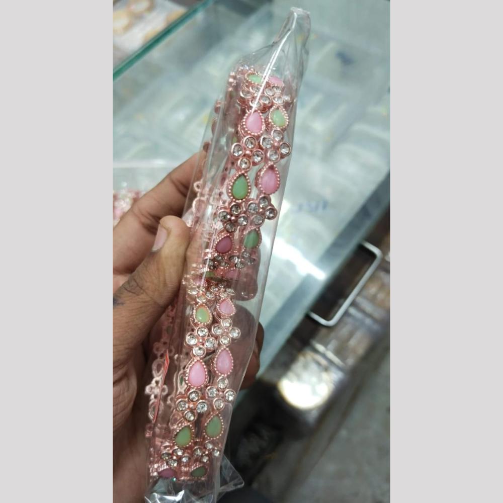 Manisha Jewellery Rose-Gold Plated Austrian Stone Bangles Set