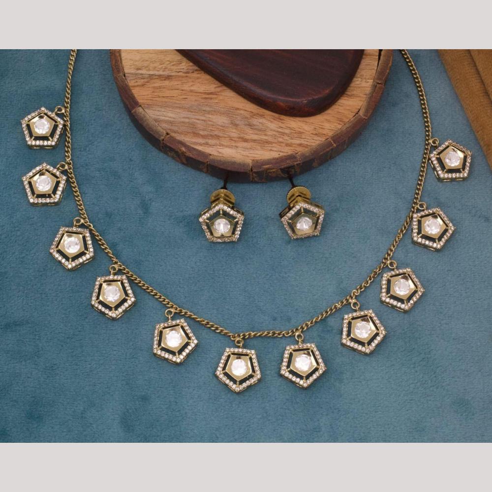 Manisha Jewellery Gold Plated Polki Kundan Necklace Set