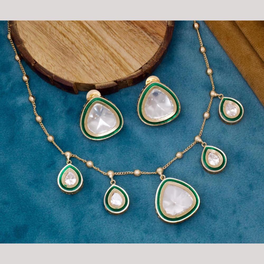 Manisha Jewellery Gold Plated Polki Kundan Necklace Set