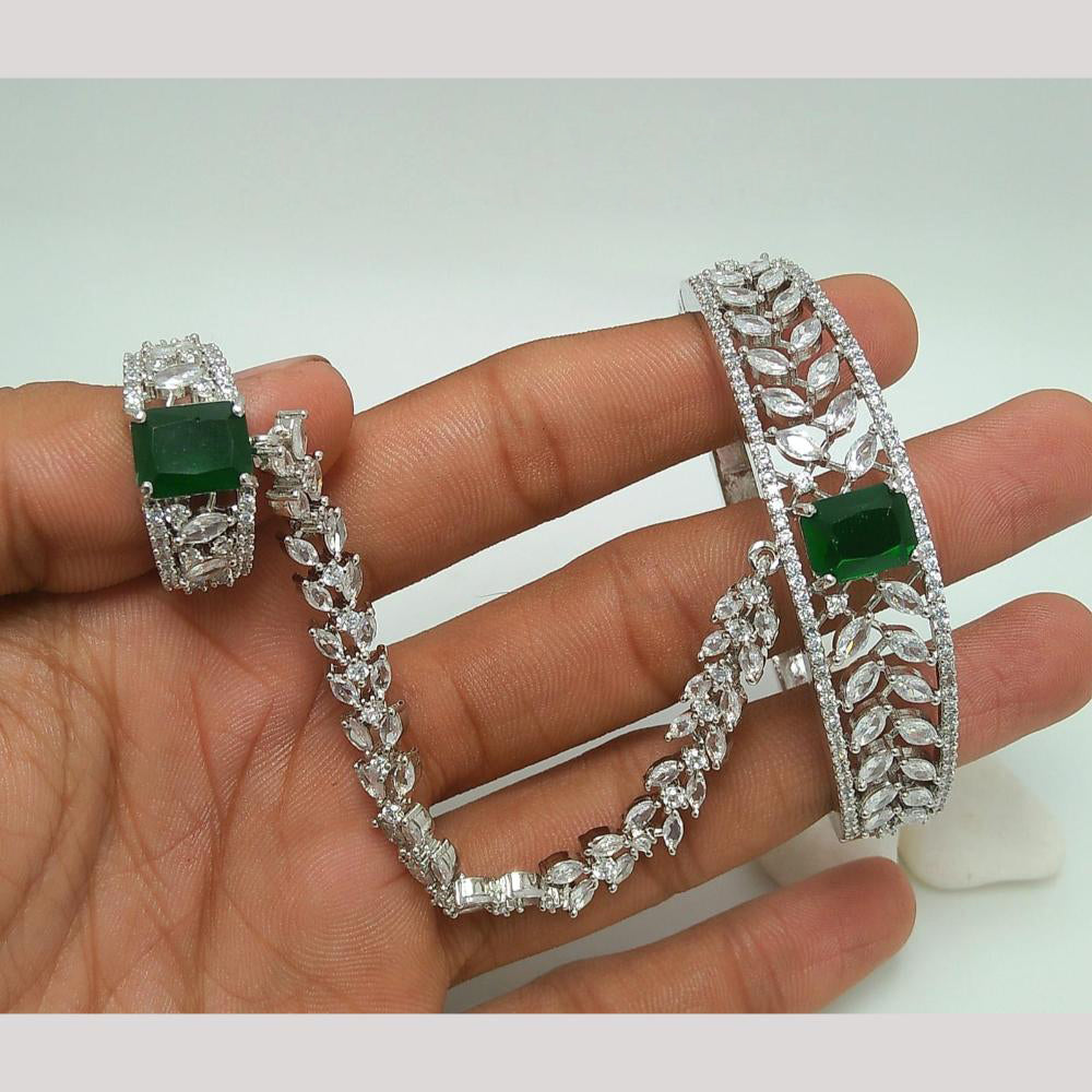 Manisha Jewellery Silver Plated AD Hand Harness