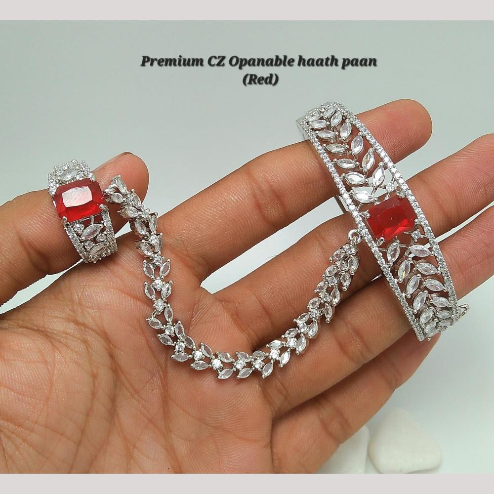 Manisha Jewellery Silver Plated AD Hand Harness