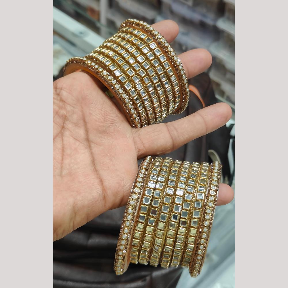 Manisha Jewellery Gold Plated Mirror Bangles Set