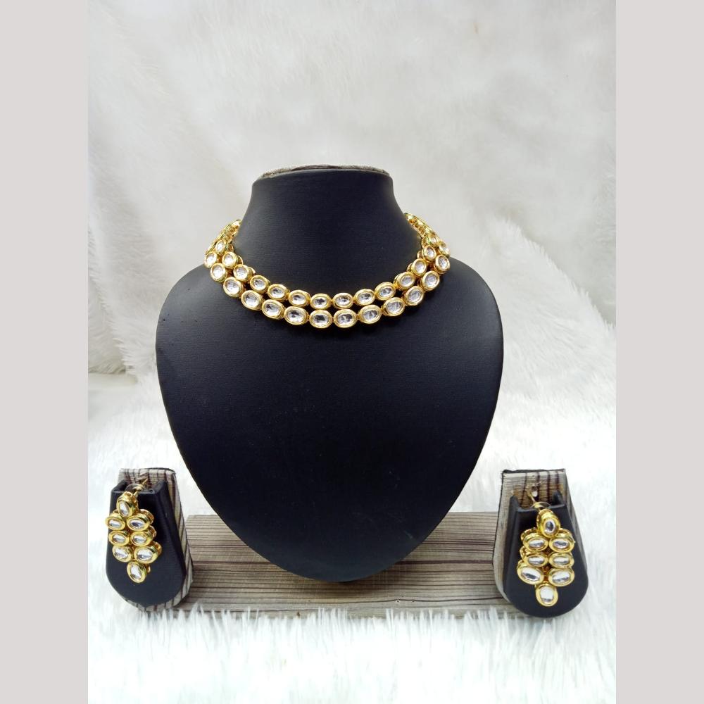Manisha Jewellery Gold Plated Kundan Necklace Set