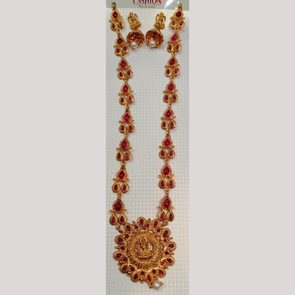 Manisha Jewellery Gold Plated Pota Stone Necklace Set