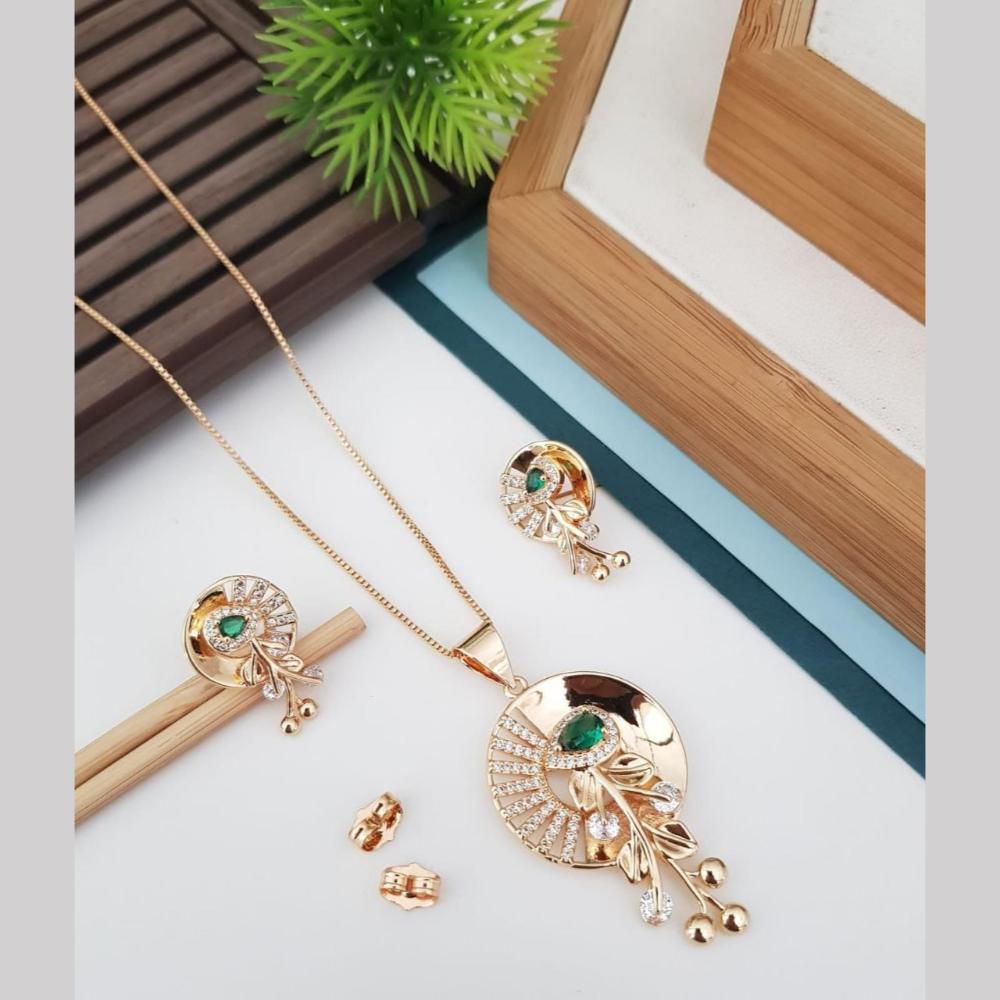Manisha Jewellery Gold Plated Austrian Stone Chain Pendant Set