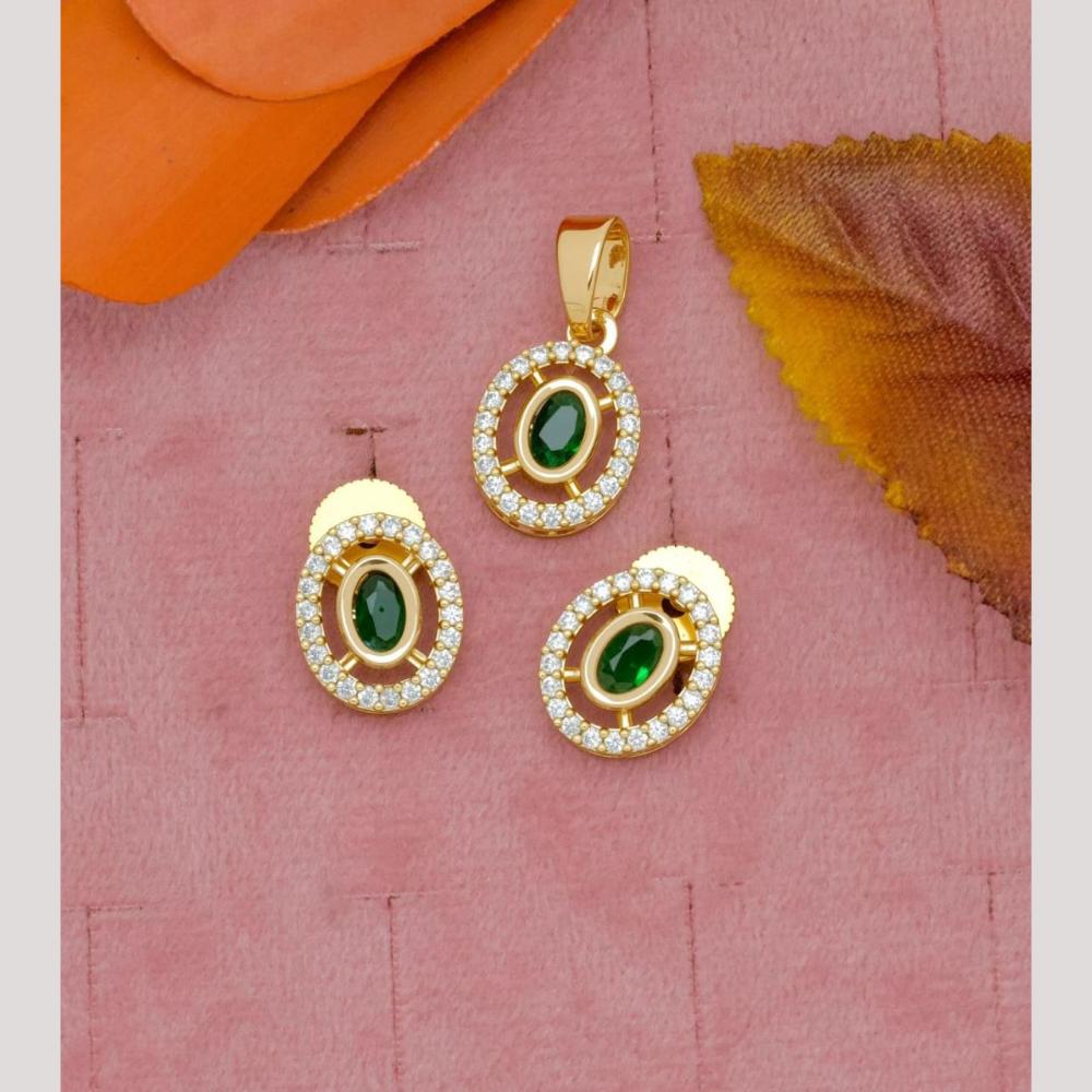 Manisha Jewellery Gold Plated Crystal Stone Pendant Set