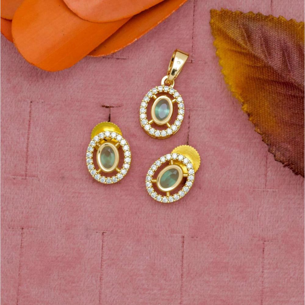 Manisha Jewellery Gold Plated Crystal Stone Pendant Set