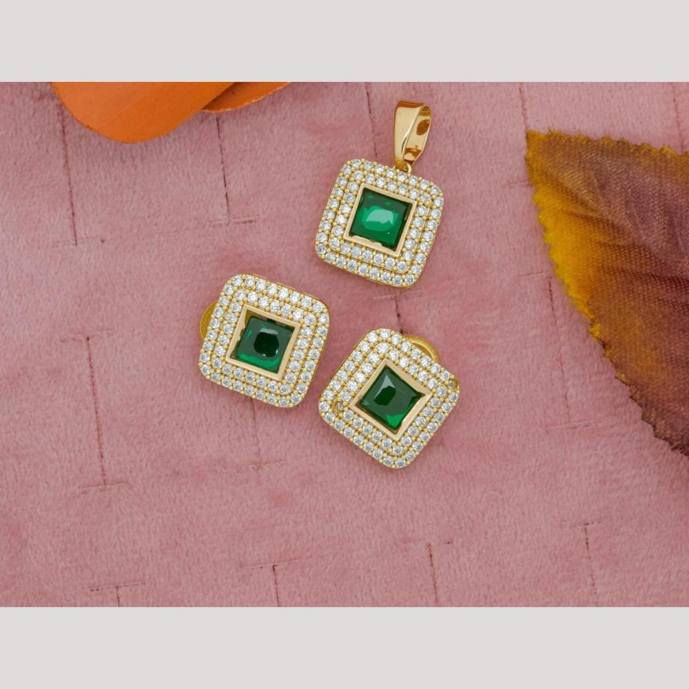 Manisha Jewellery Gold Plated Crystal Stone Pendant Set